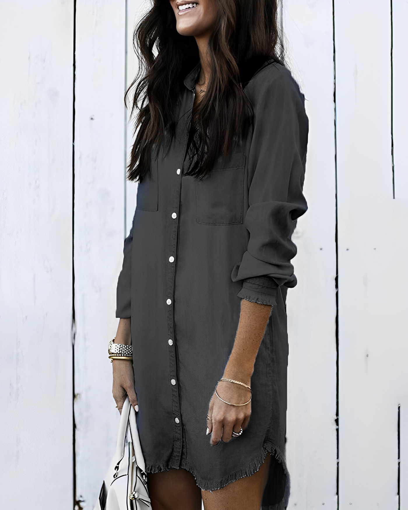 Mariana - Denim-Hemd mit Knopfleiste