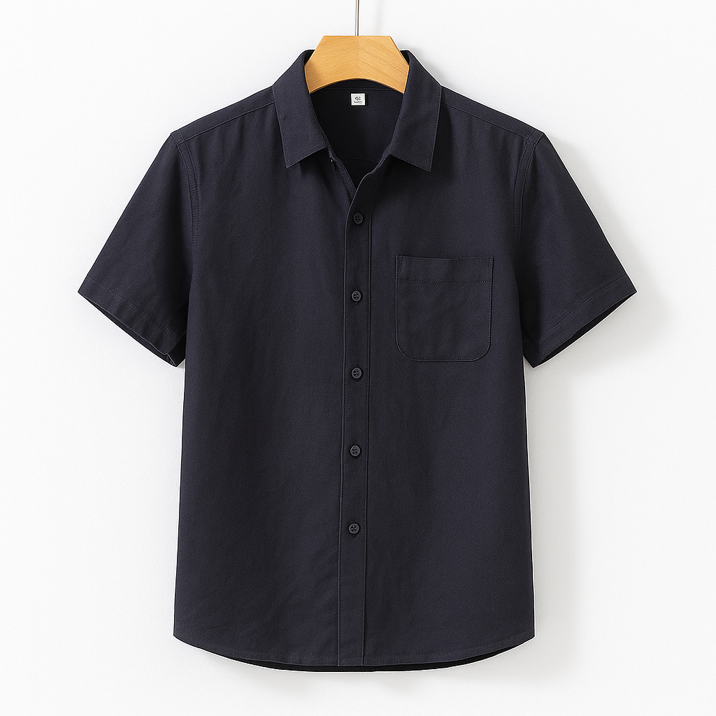 Carter Leinenhemd mit Brusttasche und kurzen Ärmeln