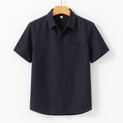 Carter Leinenhemd mit Brusttasche und kurzen Ärmeln