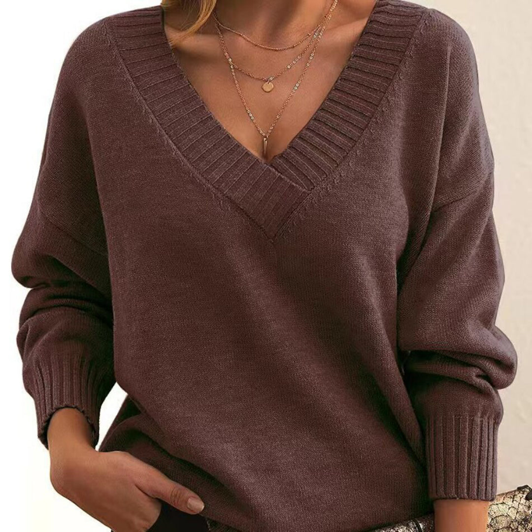 Joelle | Lässiger Pullover mit V-Ausschnitt