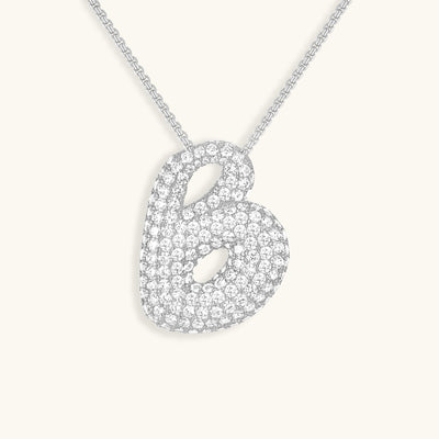Bubble Initial Diamond Halskette