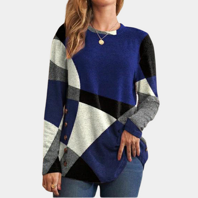 Lässiges damen-t-shirt mit langen armeln