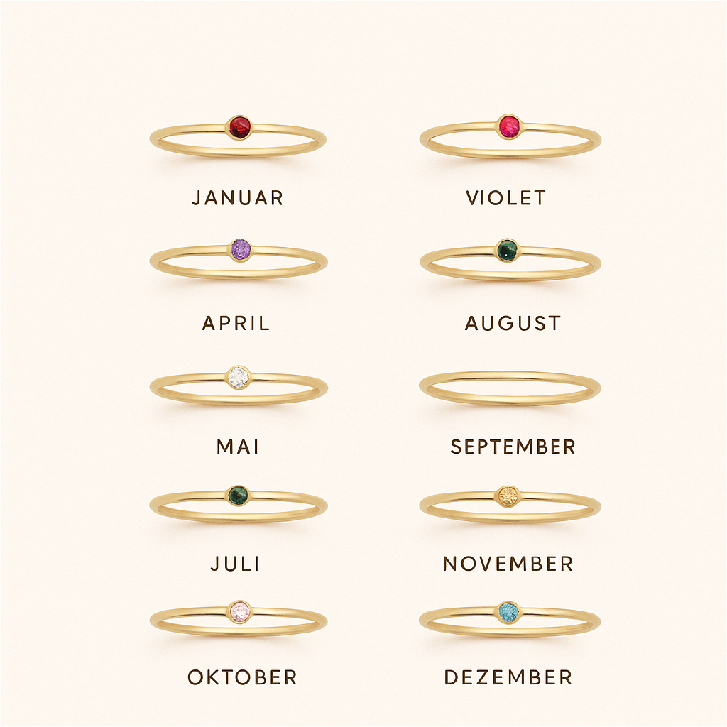 Amelia Geburtsstein Stapler Ring