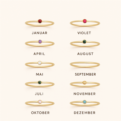 Amelia Geburtsstein Stapler Ring