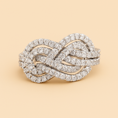 Cubic Zirconia Button Ring - Zeitlos eleganter Damenschmuck