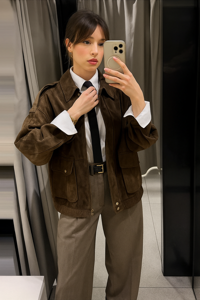 Anika Bomberjacke mit Samtoptik