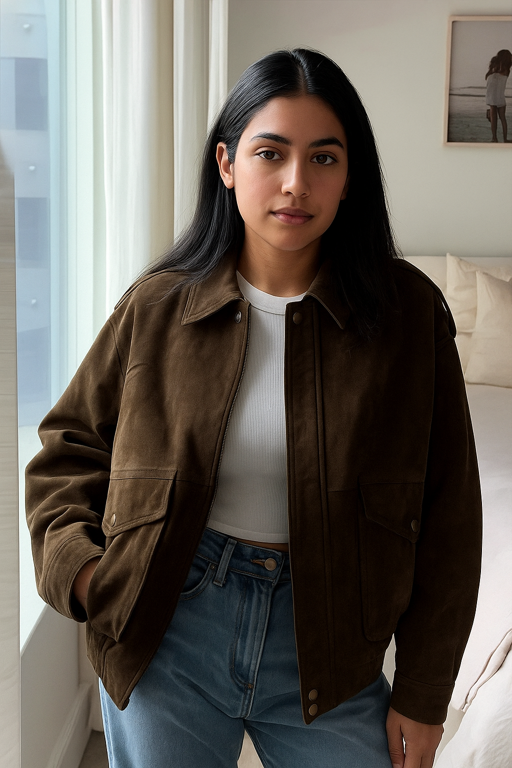 Anika Bomberjacke mit Samtoptik