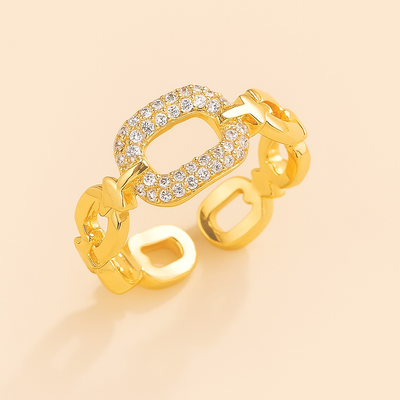 Schicker hohler Zirkonia-Ring - minimalistischer Stil für Mädchen, perfekt für den Zeigefinger