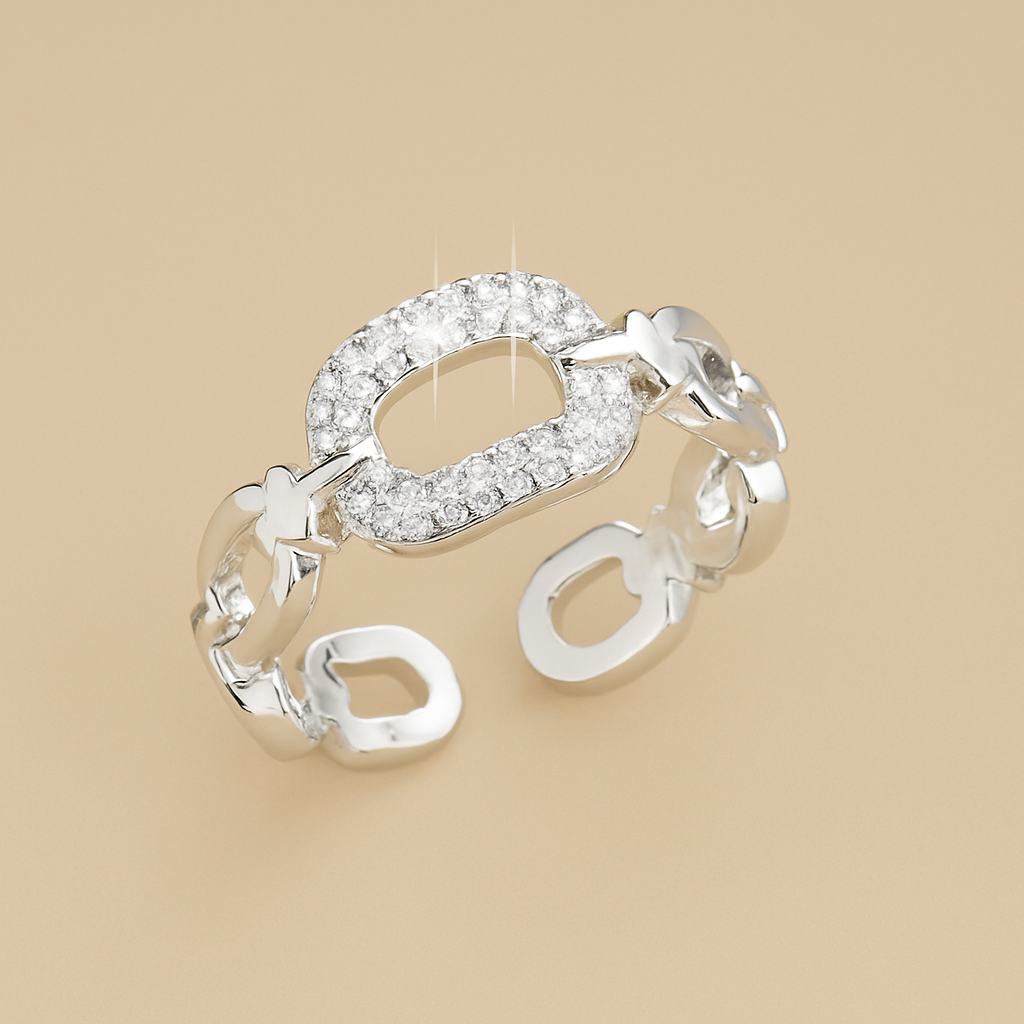 Schicker hohler Zirkonia-Ring - minimalistischer Stil für Mädchen, perfekt für den Zeigefinger