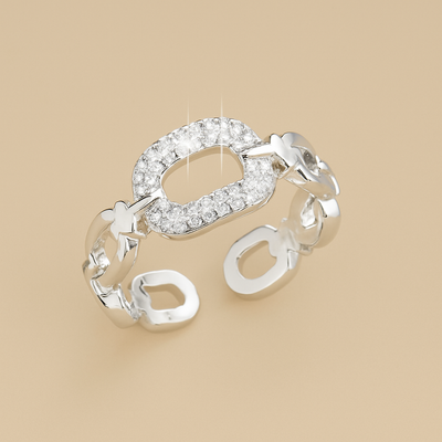 Schicker hohler Zirkonia-Ring - minimalistischer Stil für Mädchen, perfekt für den Zeigefinger