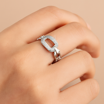 Schicker hohler Zirkonia-Ring - minimalistischer Stil für Mädchen, perfekt für den Zeigefinger