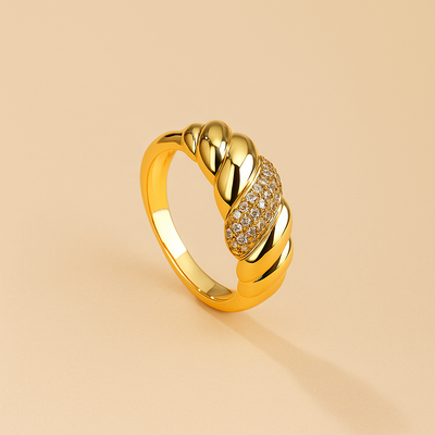 Exquisiter Croissant Ring - Leichter Luxus Damen Accessoires