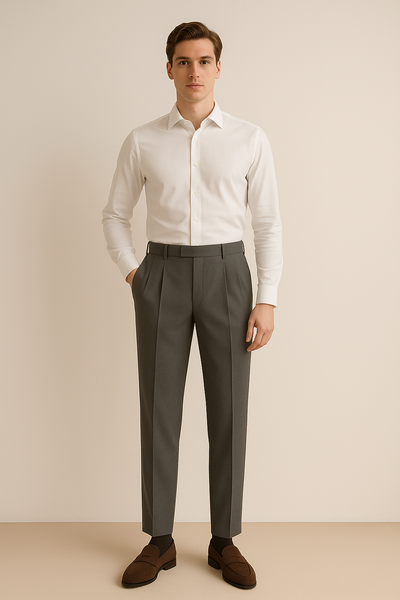 Bastiaen Faltenhose mit hohem Bund