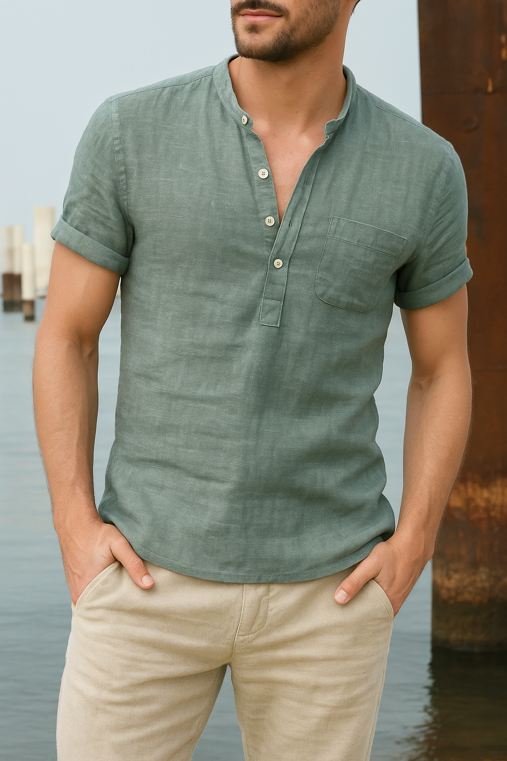 Mason - Henley-Leinenhemd mit Stil und Coolness