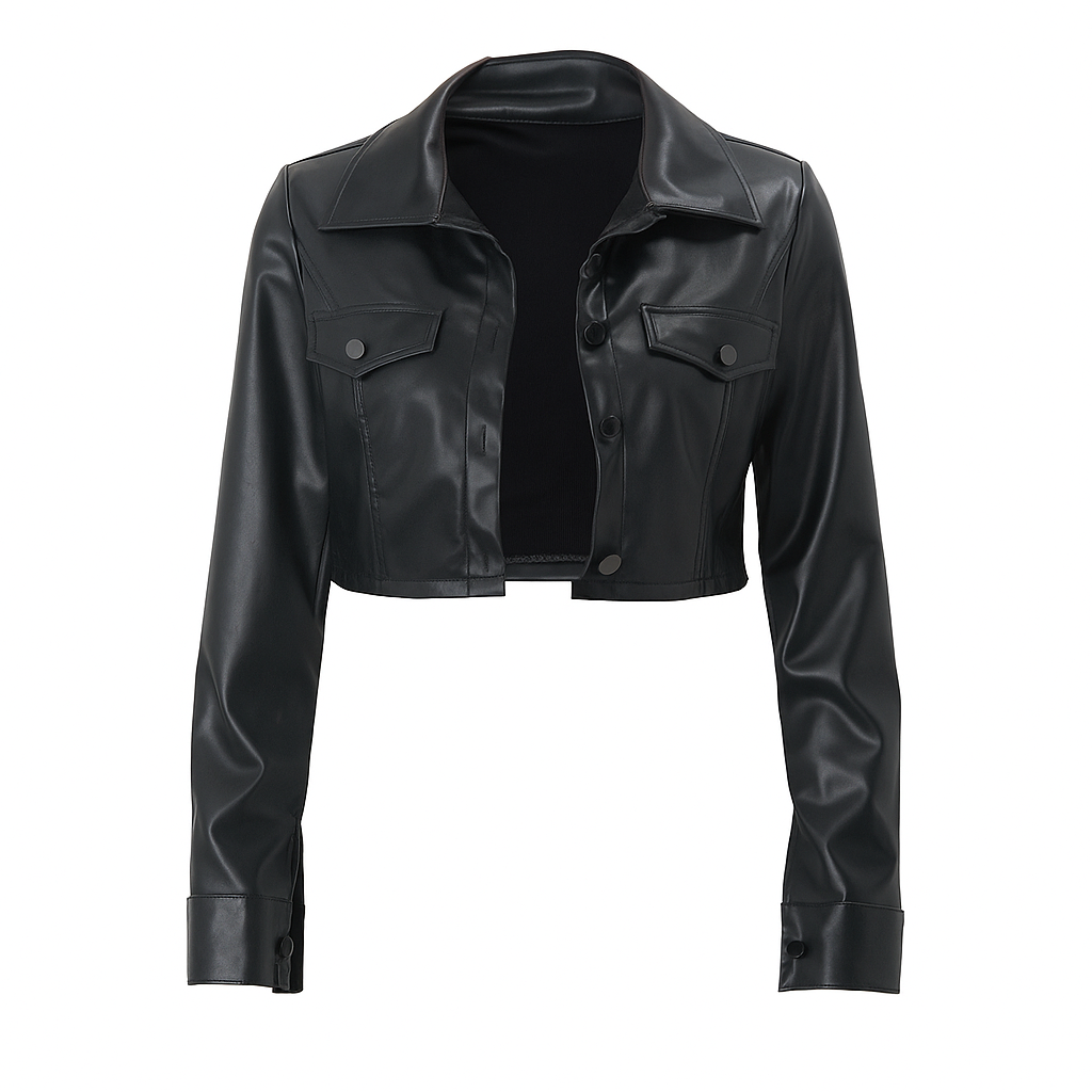 Clara Kunstlederjacke Kurz Cropped