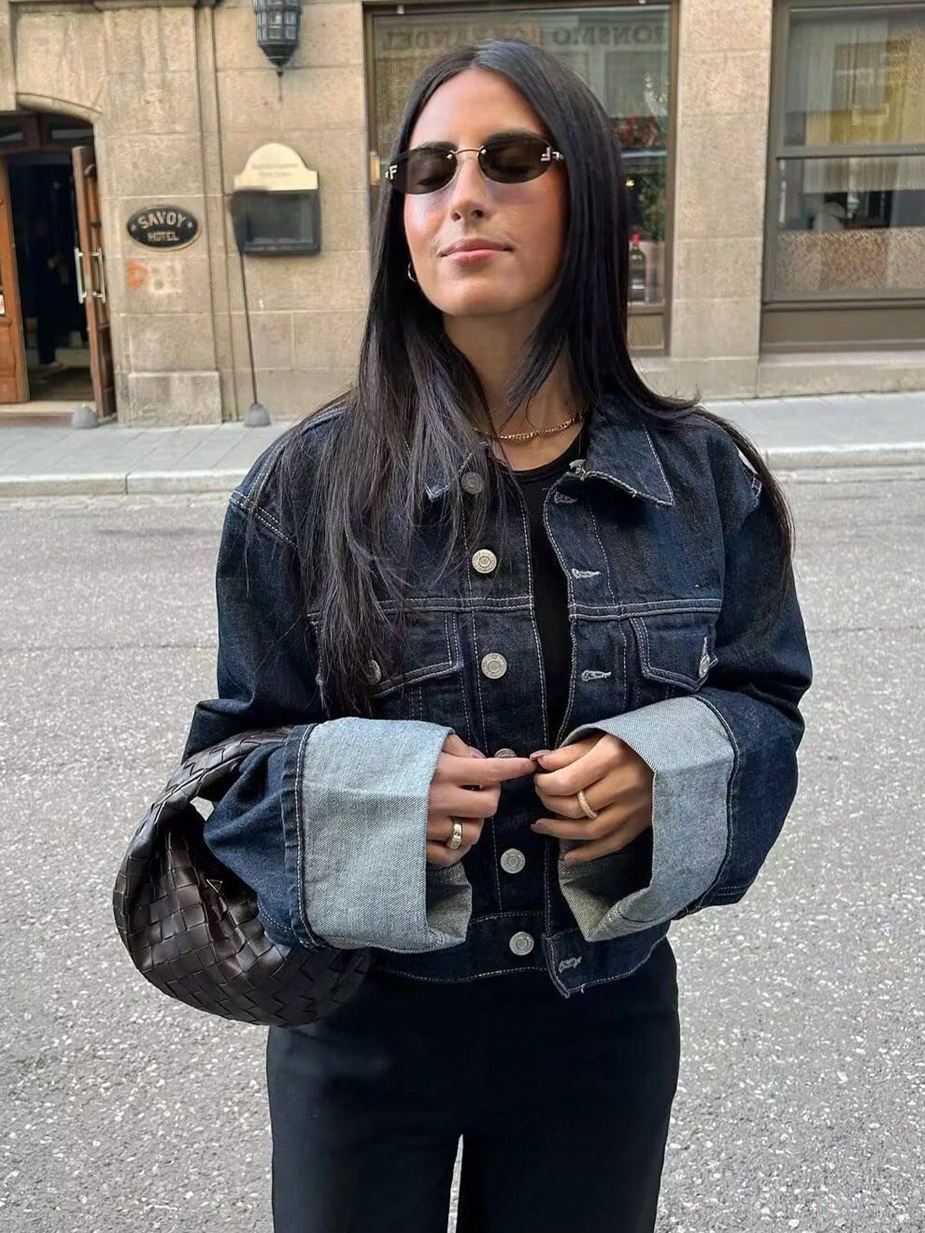 Mina | Damen Übergangsjacke Mit Krempelärmeln & Knopfleiste