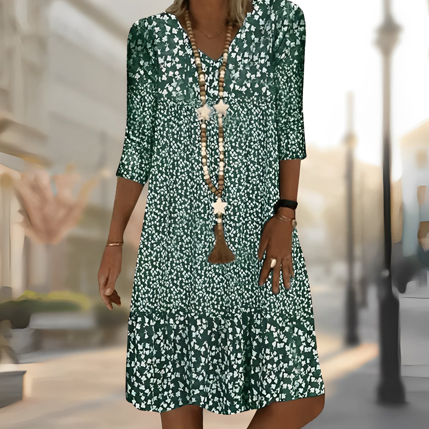 Kaylee - Elegant bedrucktes Damenkleid