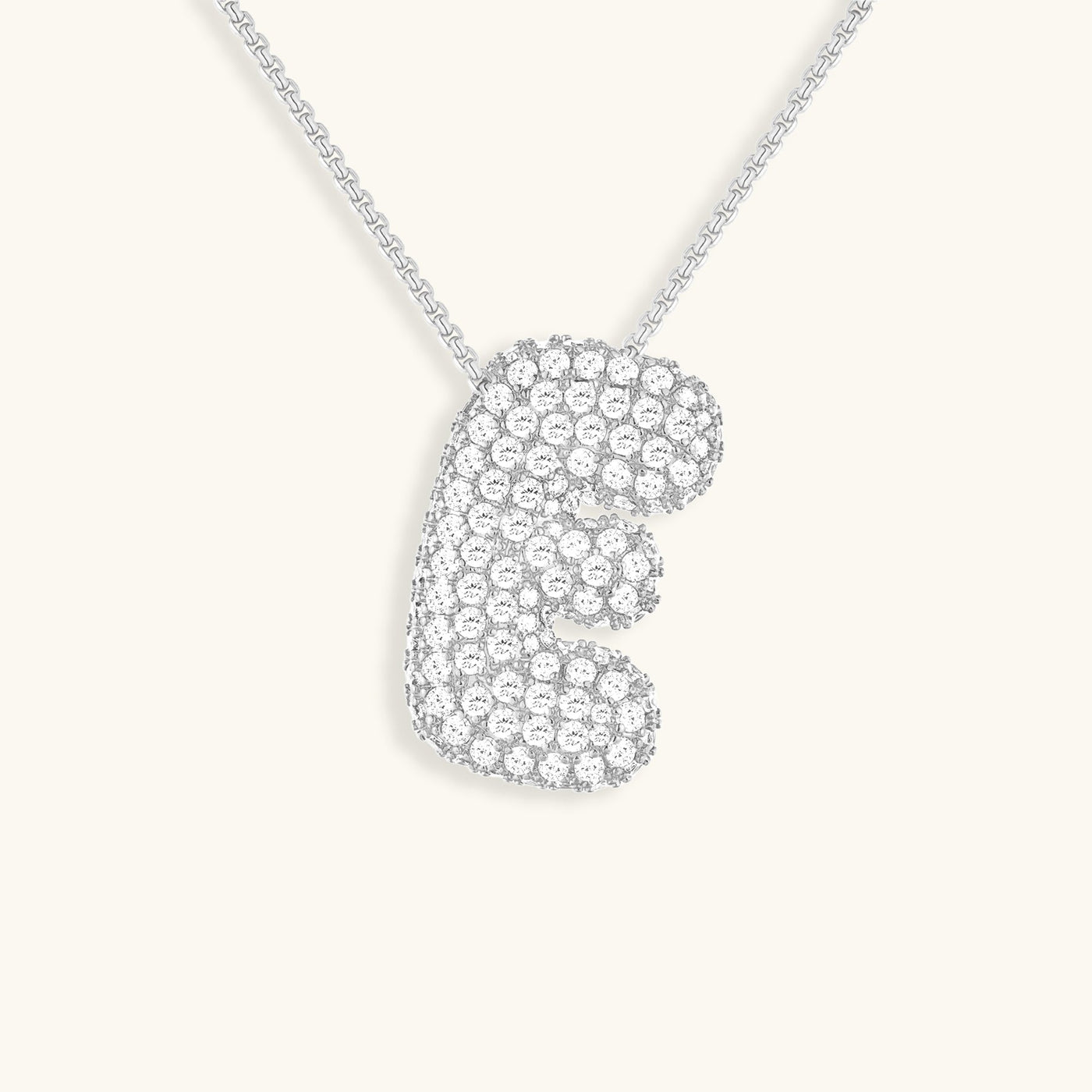 Bubble Initial Diamond Halskette