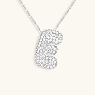 Bubble Initial Diamond Halskette