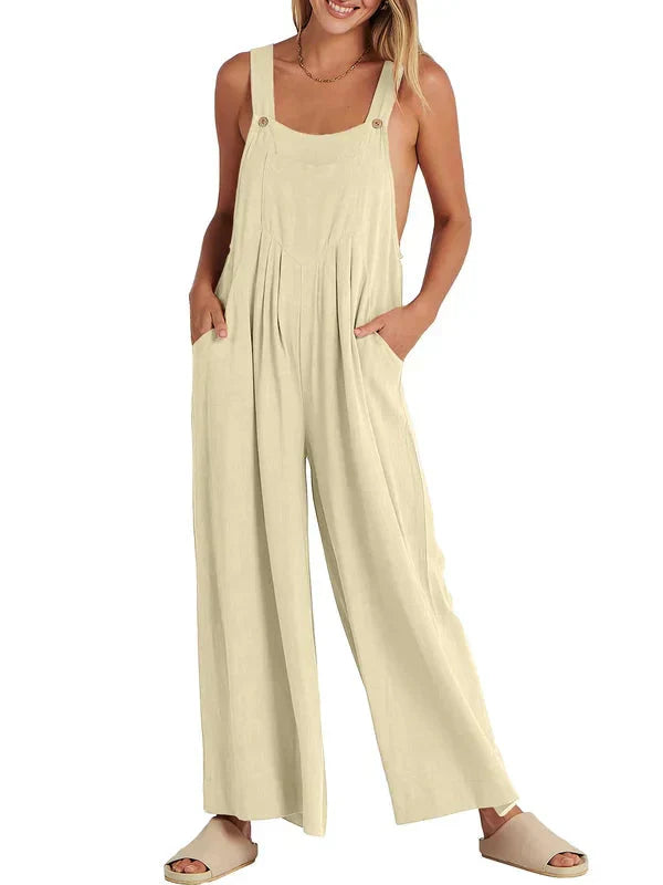 Sorelle – Weit geschnittener Leinen-Jumpsuit für Damen