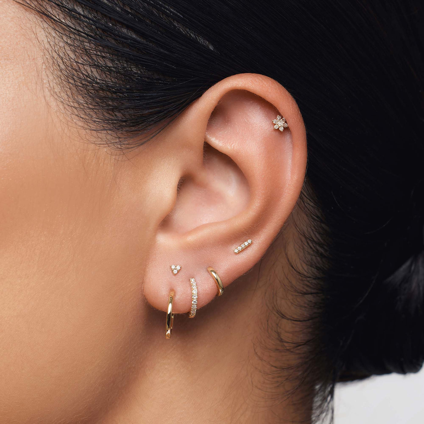 Einzelner Huggie (1 2mm) | Gold