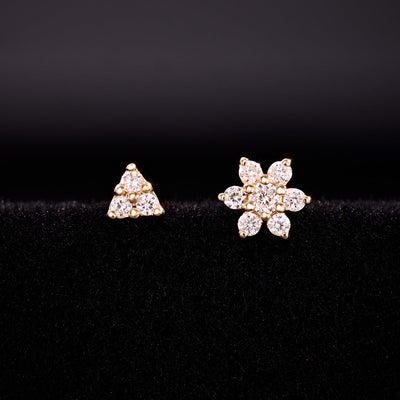 Diamant-Dreieckspiercing | Gold