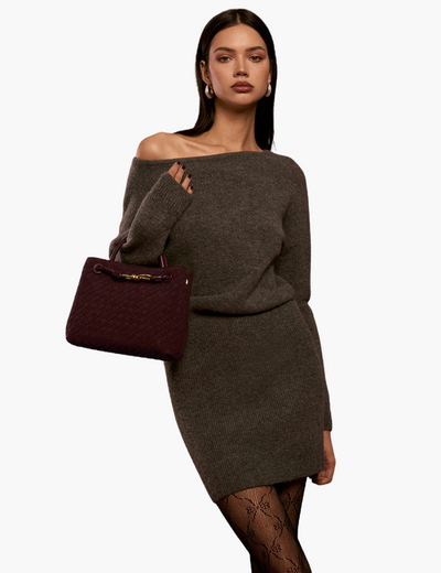 Geflochtene Wildleder-Tote-Tasche