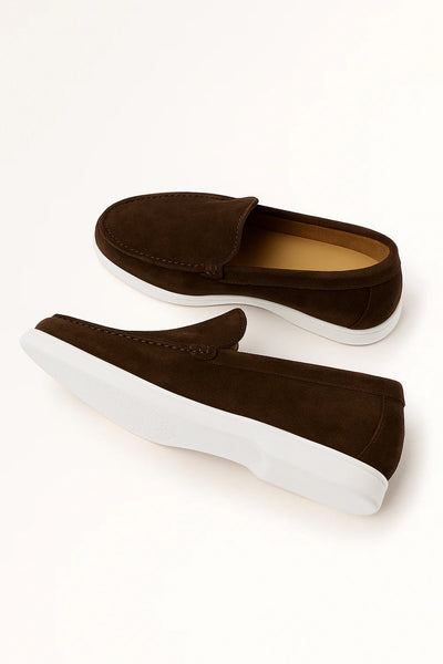 Ernstjan Loafers weiße Sohle Wildleder