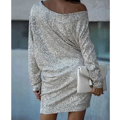 Marina | Glänzendes Kurzes Minikleid mit Trägern