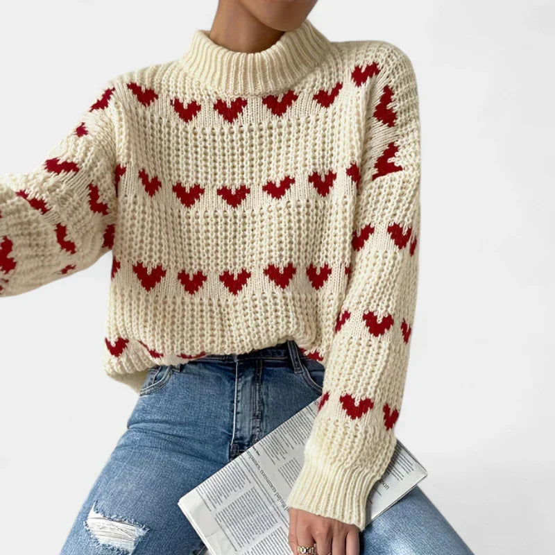 Fayen | Strickpullover Mit Herzmuster