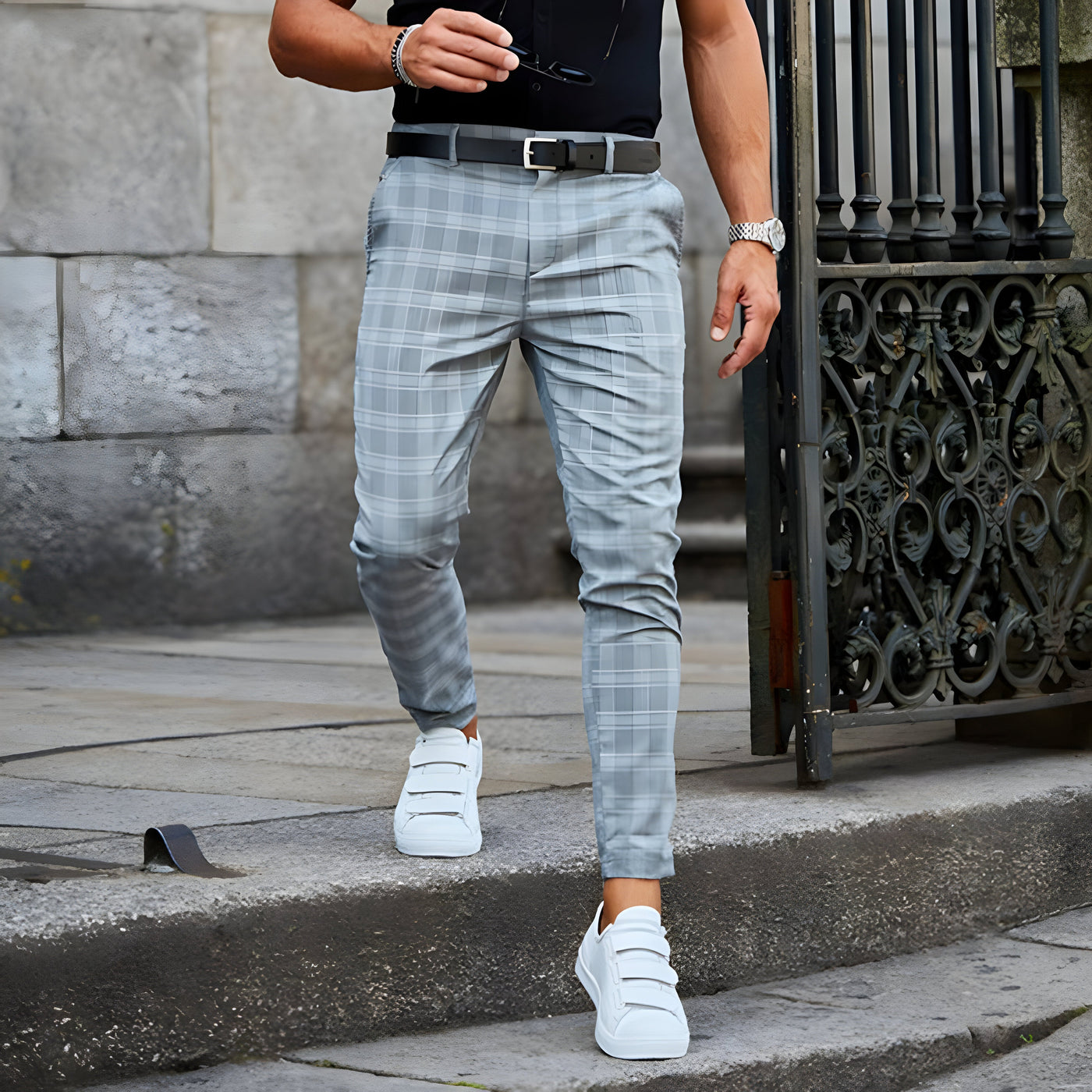 Kian | Stilvolle Karierte Herren Chino