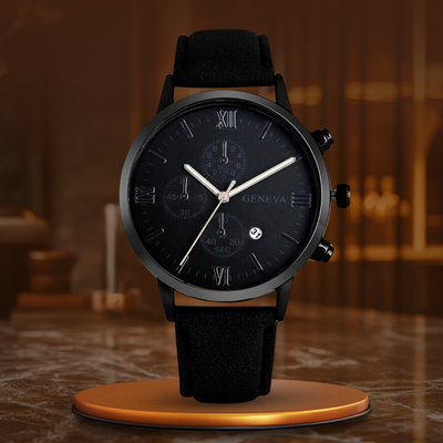 Lässige Herren Analog Quarzuhr Mit Lederarmband und Datum - Timeless Elegance