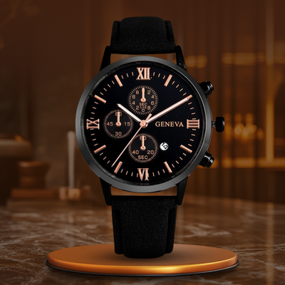 Lässige Herren Analog Quarzuhr Mit Lederarmband und Datum - Timeless Elegance