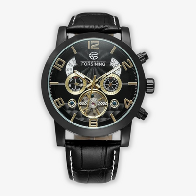 Luxus Mechanische Tourbillon Automatikuhr Mit Hochwertigem Wellendesign - Schwarz-Gold