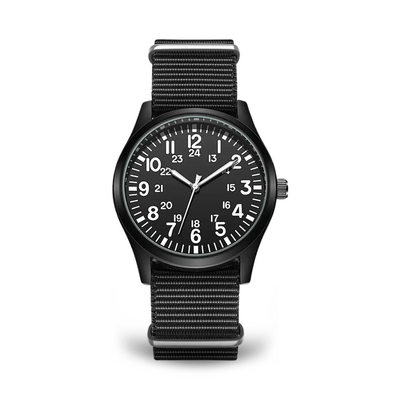 Militärische Felduhr 42mm mit Quarzwerk und Strapazierfähigem Stoffarmband - Stilvoll und Robust