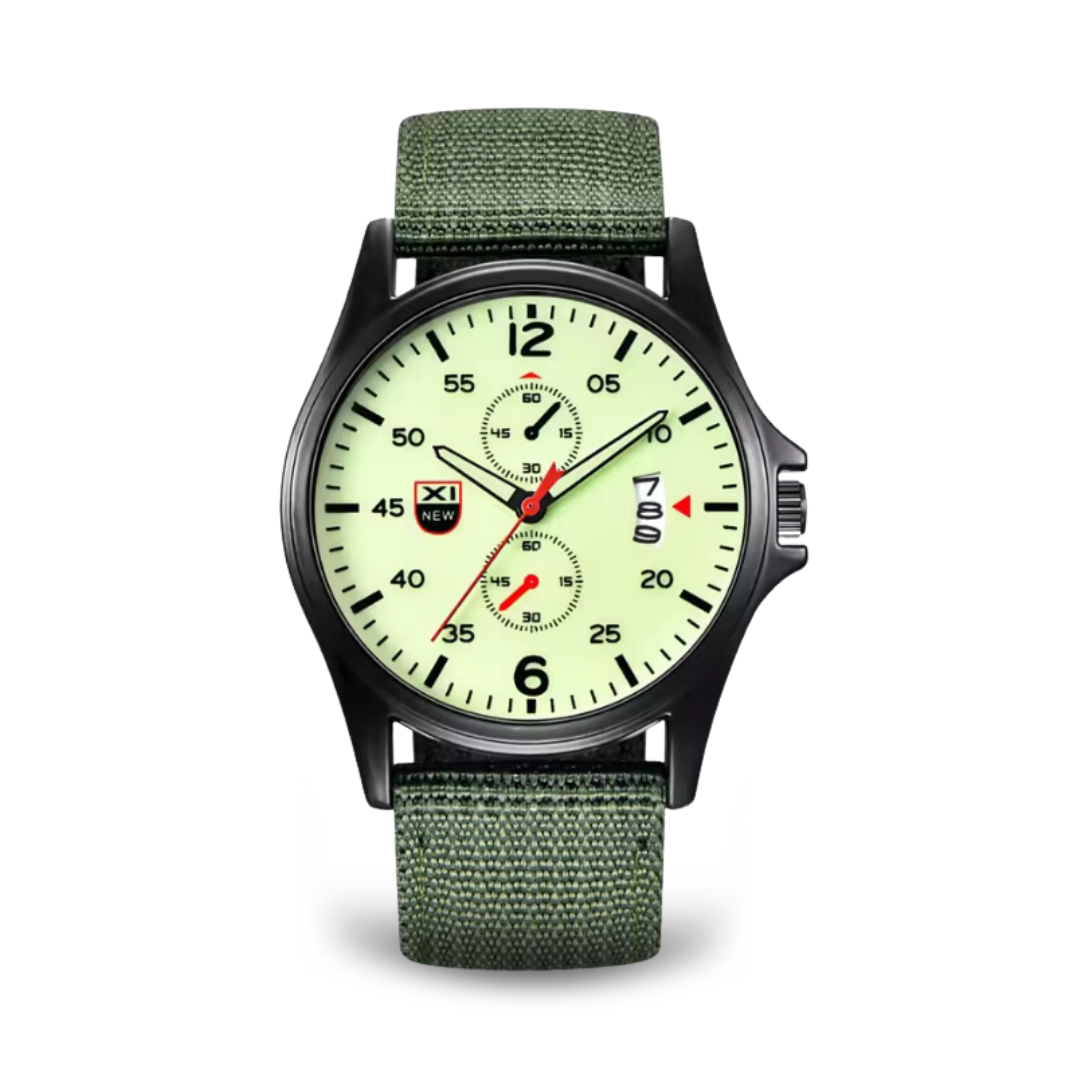 Sportliche Militär Quarzuhr Mit Nylonarmband - Robuste Eleganz Für Aktive Lebensstile