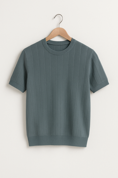 Hudson Strick T-Shirt Herren Kurzarm