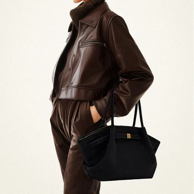 Maxi-Wildleder-Tote-Tasche