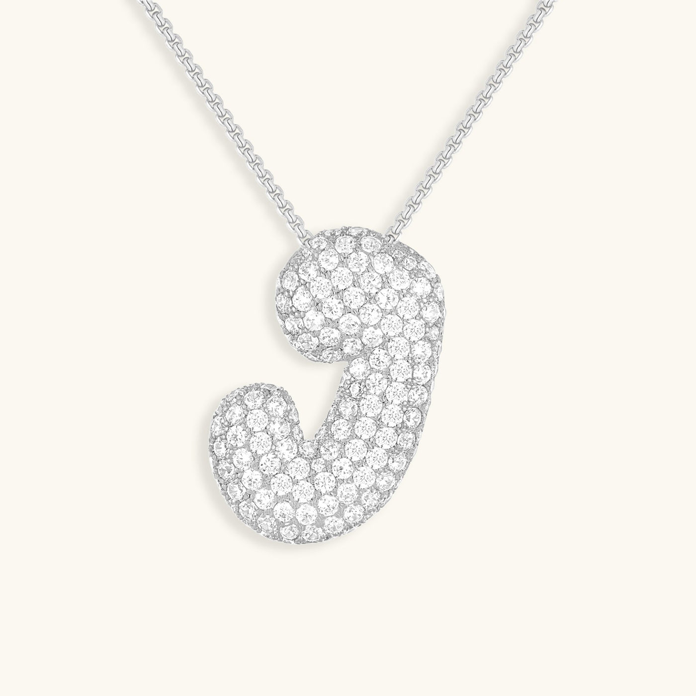 Bubble Initial Diamond Halskette