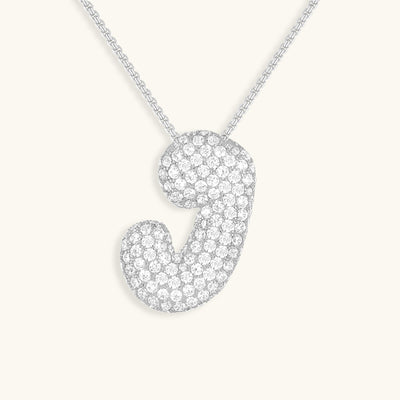 Bubble Initial Diamond Halskette