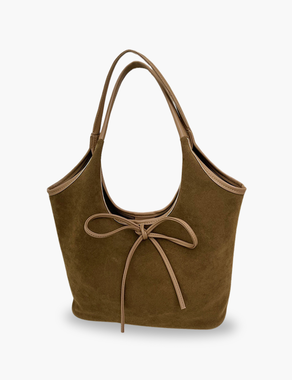Wildledertasche mit Schleife