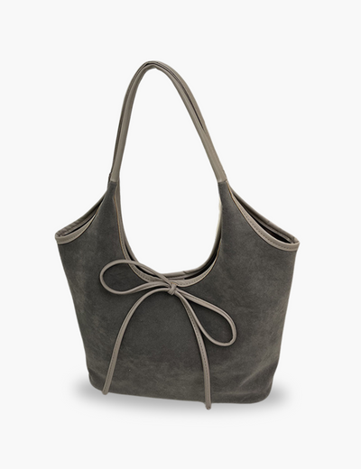 Wildledertasche mit Schleife