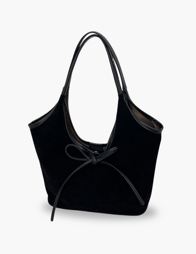 Wildledertasche mit Schleife