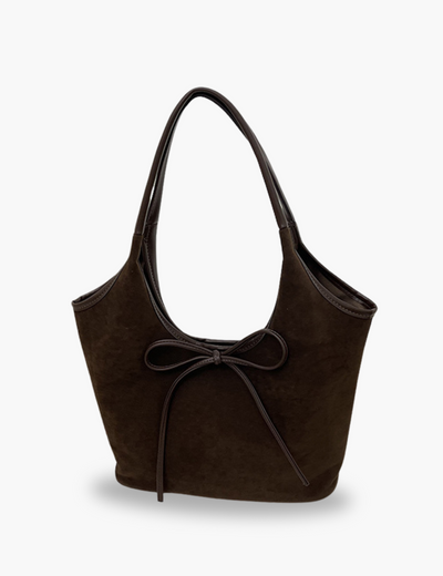 Wildledertasche mit Schleife