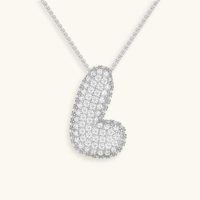 Bubble Initial Diamond Halskette