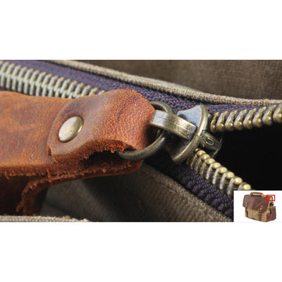 Milwaukee™ Laptop-Umhängetasche - Vintage Canvas mit Wasserabweisendem Rindleder, 10L Volumen