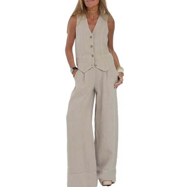 Loïs | Stylisches lockeres Set (Weste + Hose)