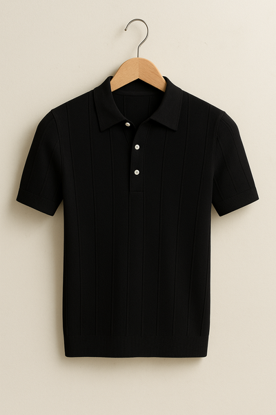 Liam Strickpoloshirt Kurzarm