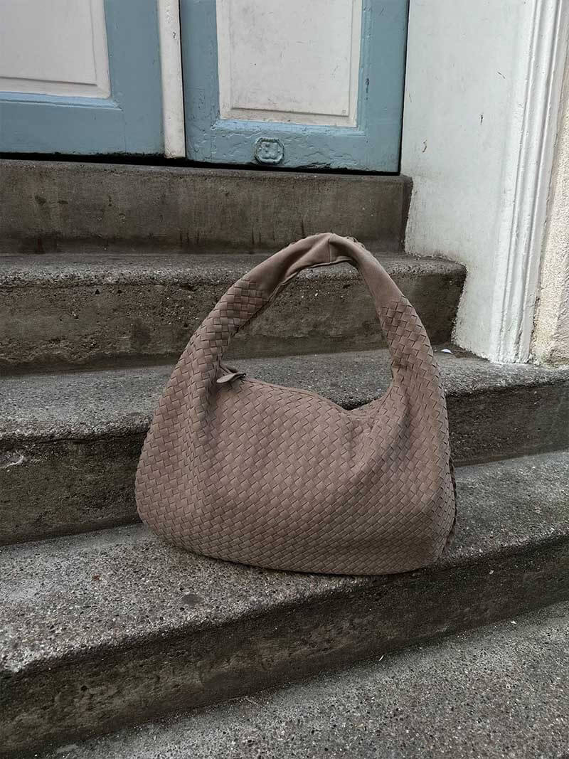 Geflochtene Wildledertasche