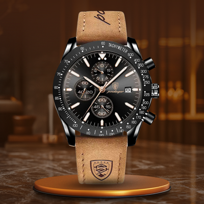 Premium Chronograph Uhr Mit Leuchtdatum, Wasserdicht, Stoßfest, Elegantes Design